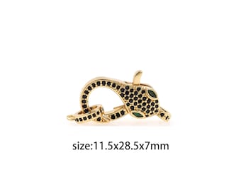 18K Gold Filled Snake Lobster Clasp,Carabiner Clasp Lock,Spring Buckle for DIY Jewelry Necklace Bracelet