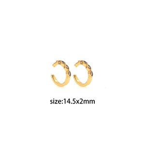 18K Gold Filled CZ Hoop Earrings,Cartilage Ear Clip,Everyday Earrings,Dainty Earrings,Gold Hoops