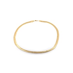 18K ゴールドフィルド スネークチェーンネックレス、上品なリンクチェーン、ヘリンボーンネックレス、ミニマリストネックレス、彼女へのギフト