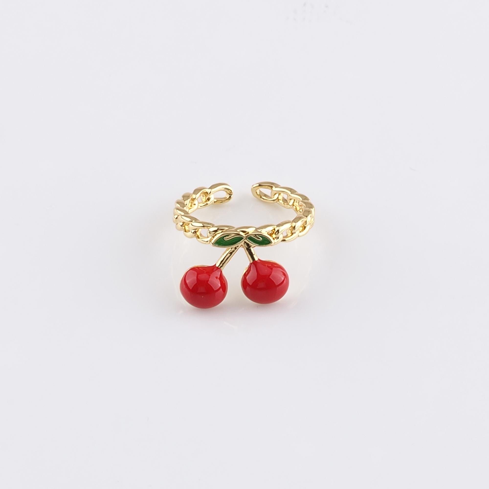 18K Gold Filled Cherry Ring,fruit Rings,everyday Rings,minimalist Ring ...