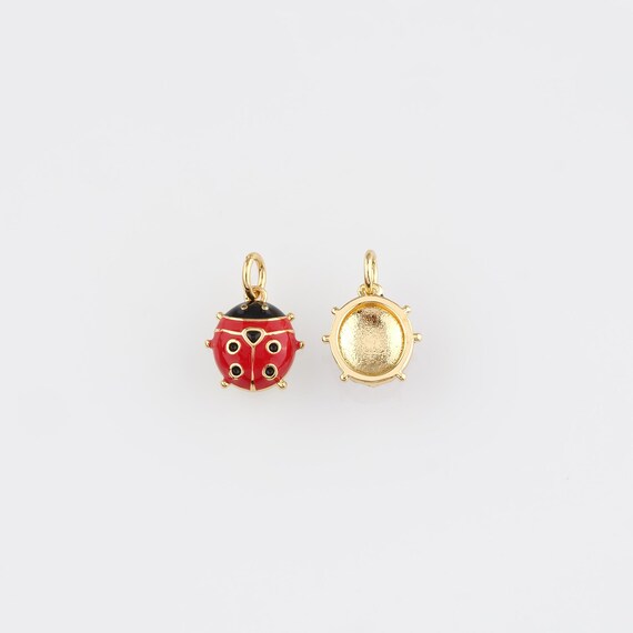 Collar De Mariquita Chapado Oro 18k - 40-45 Cm, Colgante Colorido, ¡Regalo Perfecto Para Ella!