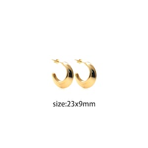 18K Gold Filled Thick Stud Earrings,Dainty Earrings,Gold Earrings,Minimalist Earrings,Everyday Earrings