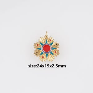 18K Gold füllte Nordstern-Anhänger, Emaille Nordstern-Charme-Ohrring-Halskette für die DIY Schmuckherstellung Versorgung