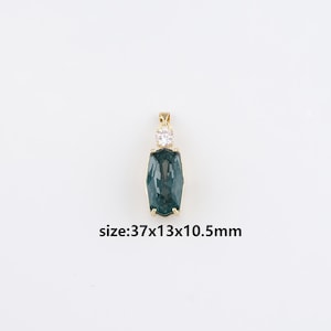 18K Gold Filled Oval Pendant,Crystal Oval Charm Earrings Necklace for DIY Jewelry Making Supply