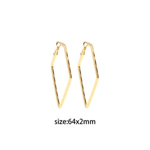 18K Gold Filled Rhombus Earrings,Dainty Big Hoop Earrings,Minimalist Earrings,Gold Hoop Earrings,Huggie Earrings