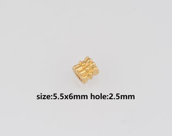 10Pcs 24K Gold Filled Barrel Spacer Beads,Barrel Spacer Beads,DIY Jewelry Making Supply