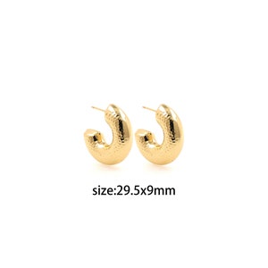 18K Gold Filled Thick Hoop Earrings,Dainty Earrings,Gold Earrings,Minimalist Earrings,Everyday Earrings