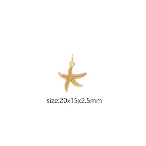 May include: Gold-toned starfish charm pendant, measuring 20mm x 15mm x 2.5mm.