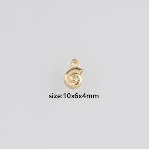 18K Gold Filled Conch Shell Pendant,Ocean Shell Charm Earrings Necklace for DIY Jewelry Making Supply