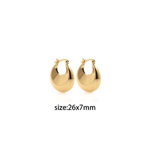 18K Gold Filled Thick Hoop Earrings,Dainty Earrings,Gold Earrings,Minimalist Earrings,Everyday Earrings