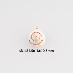 18K Gold Filled Conch Shell Pendant,Shell Charm Earrings Necklace for DIY Jewelry Making Supply