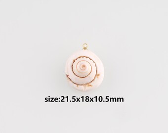 18K Gold Filled Conch Shell Pendant,Shell Charm Earrings Necklace for DIY Jewelry Making Supply