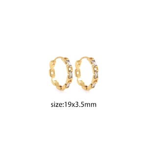 18K Gold Filled CZ Hoop Earrings,Everyday Earrings,Dainty Earrings,Gold Hoops