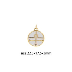18K Gold Filled Arrow Pendant,Enamel Arrow Charm Earrings Necklace for DIY Jewelry Making Supply