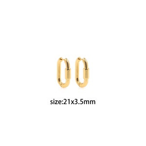18K Gold Filled Oval Earrings,Dainty Earrings,Minimalist Earrings,Gold Hoop Earrings,Huggie Earrings