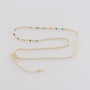 18K Gold Filled Ball Chain Necklace,Thin Necklace,Minimalist Necklace,Adjustable Necklace,Gift for Her