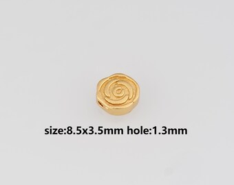 24K Gold Filled Flower Spacer Beads,Rose Spacer Beads,DIY Jewelry Making Supply