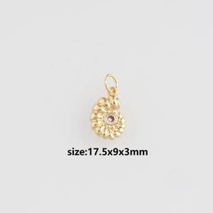 18K Gold Filled Conch Shell Pendant,Ocean Shell Charm Earrings Necklace for DIY Jewelry Making Supply