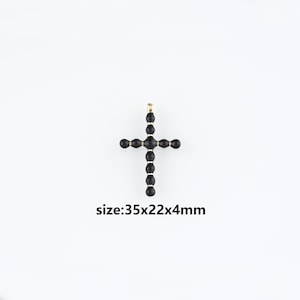 18K Gold Filled Cross Pendant,Enamel Religious Charm Earrings Necklace for DIY Jewelry Making Supply