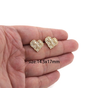 18K Gold Filled CZ Heart Stud Earrings,Dainty Earrings,Minimalist Earrings,Everyday Earrings