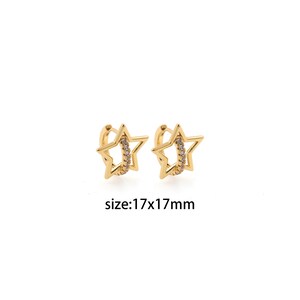 18K Gold Filled Star Hoop Earrings,Dainty Hoops,Gold Huggie Hoops,Minimalist Earrings