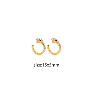 18K Gold Filled CZ Snake Hoop Earrings,Cartilage Ear Clip,Everyday Earrings,Dainty Earrings,Gold Hoops