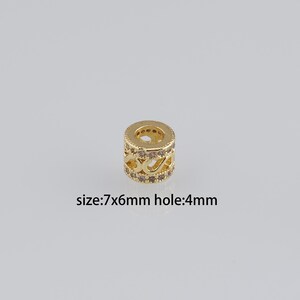 10Pcs 18K Gold Filled Barrel Spacer Beads,CZ Micro Pave Barrel Spacer Beads,DIY Jewelry Making Supply