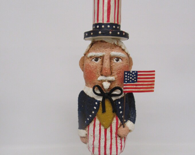Uncle Sam Paper Mache Uncle Sam Folk Art Uncle Sam OOAK Uncle Sam Etsy
