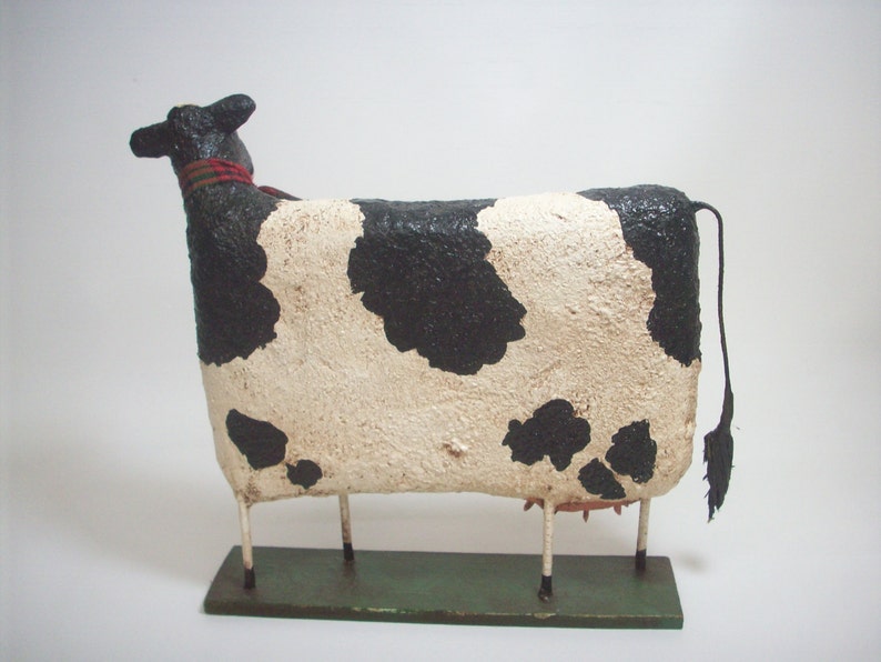 Primitive Paper Mache Folk Art Cow | Etsy