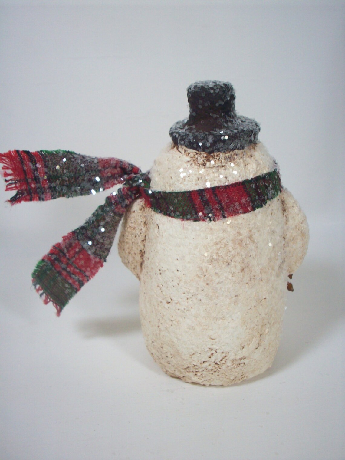 Primitive Paper Mache Folk Art Snowman Etsy
