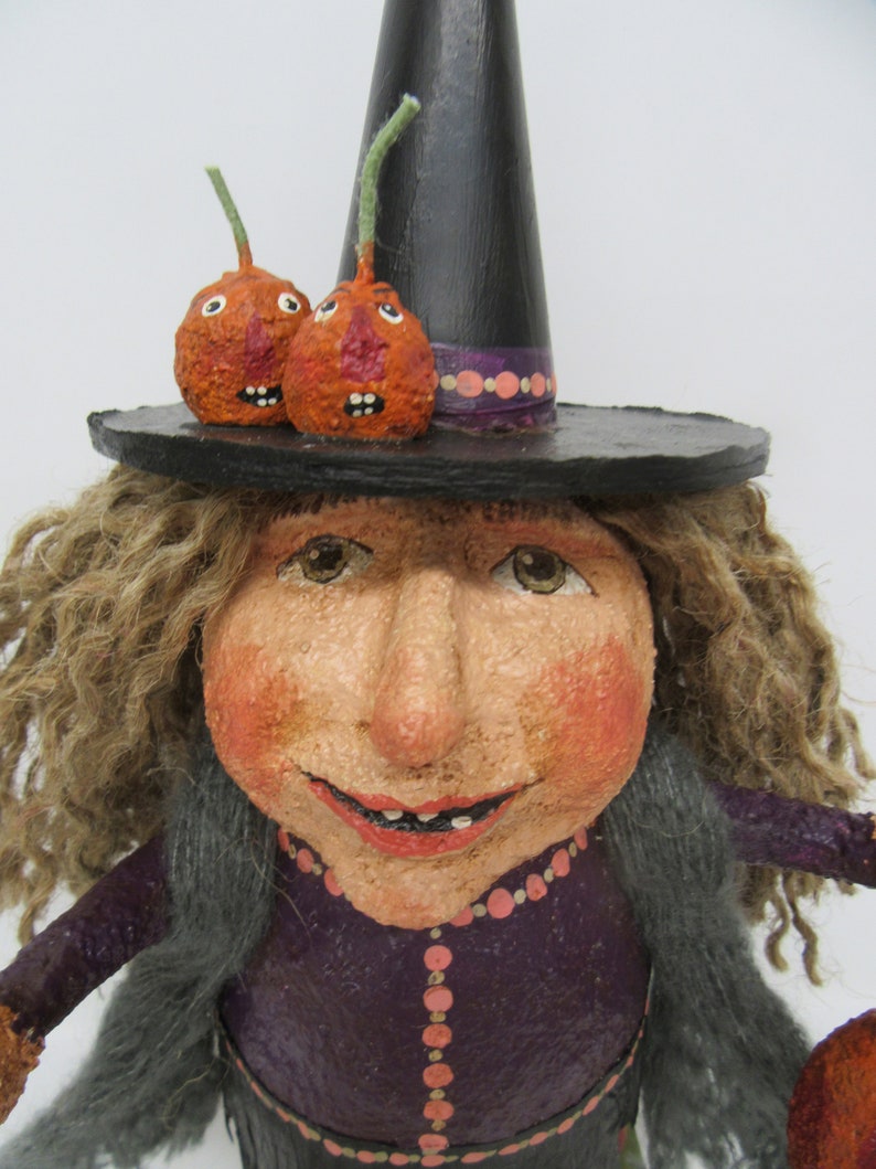 Paper Mache Witch Primitive Witch Folk Art Witch OOAK Etsy