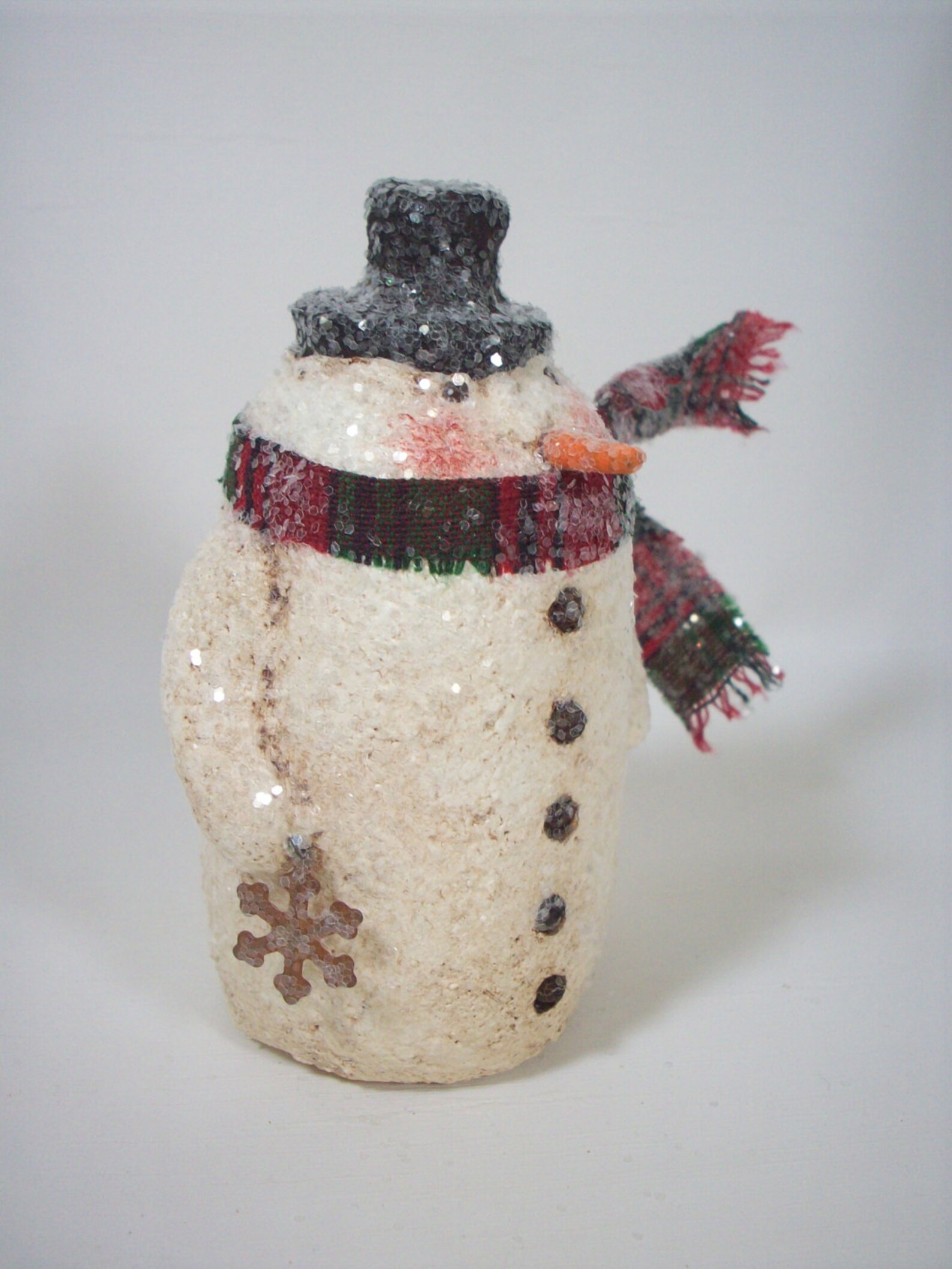 Primitive Paper Mache Folk Art Snowman Etsy