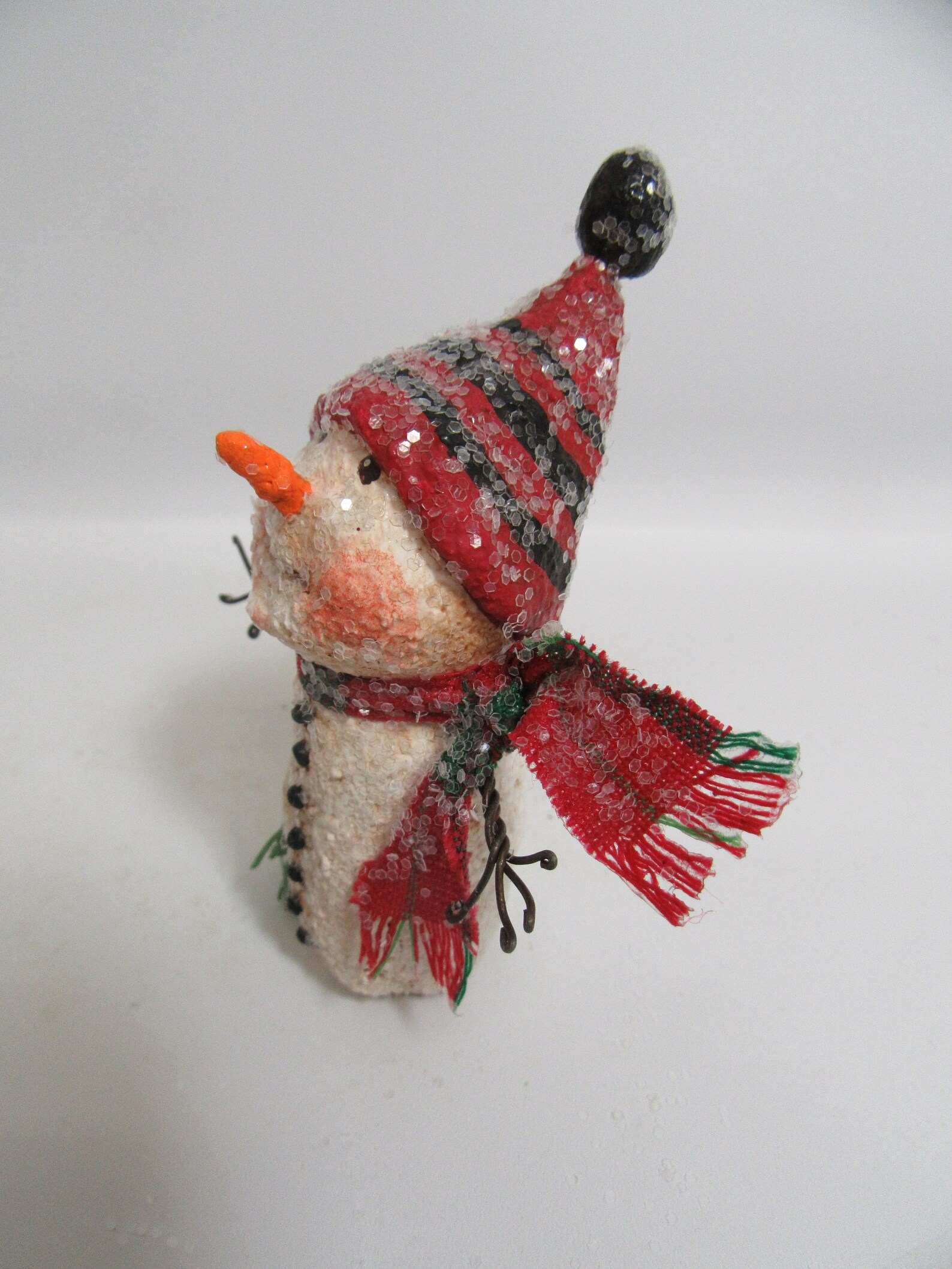 Tiny Snowman Paper Mache Snowman Folk Art Snowman | Etsy