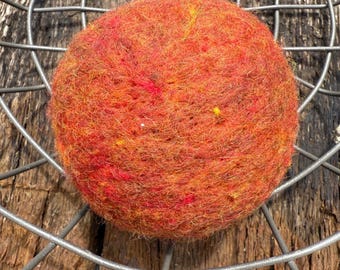Felted 100% Wool XL Heavy Dense Dryer Balls Rust / Burnt Orange
