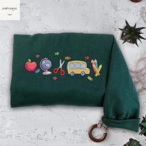 Apple Teacher Embroidered Sweatshirt, Back To School Teacher Sweatshirt, Embroidered Classroom Shirt, Gift for Teacher