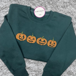 Camisa de calabaza bordada, camiseta de calabaza bordada, camisa de Halloween, camisa vintage de Halloween, temporada espeluznante, regalo de Halloween