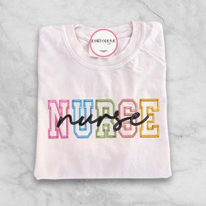 Comfort Colors Custom Registered Nurse Shirt With Embroidered Name, Nursing School Graduation Sweatshirt, Nurse Appreciation Clothing Gift