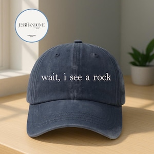 Gestickte Warte, ich sehe eine Rock-Baseballmütze, lustiger Geologe gestickte Mütze, Wissenschaftsgeschenk, Rockhound Geschenk