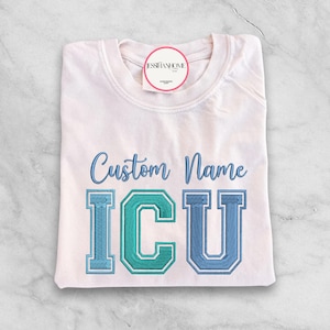 Comfort Colors Custom Registered Nurse Shirt With Embroidered Name, Nursing School Graduation Sweatshirt, Nurse Appreciation Clothing Gift
