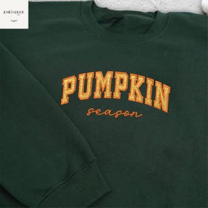 Camisa bordada de calabaza de otoño, camisa con purpurina de calabaza, bordado de Halloween, regalos de Halloween, temporada de calabazas bordadas, regalo de otoño