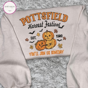 Embroidered Pottsfield Harvest Festival Pumpkin Carver Shirt, Spooky Season Shirt, Fall Autumn, Spooky Season, Halloween Gift
