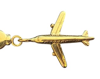 Charm de avión, colgante de viaje, colgante de avión, charm de vuelo, joyería Wanderlust, joyería de aviación, joyería Globetrotter, Jetsetter. 1 pieza