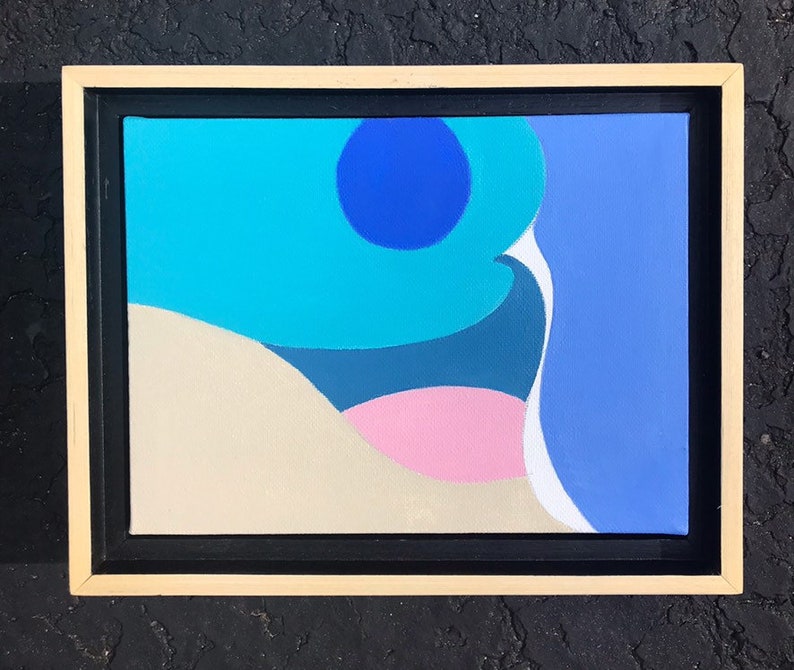 Sun and Sea original abstract acrylic painting on canvas