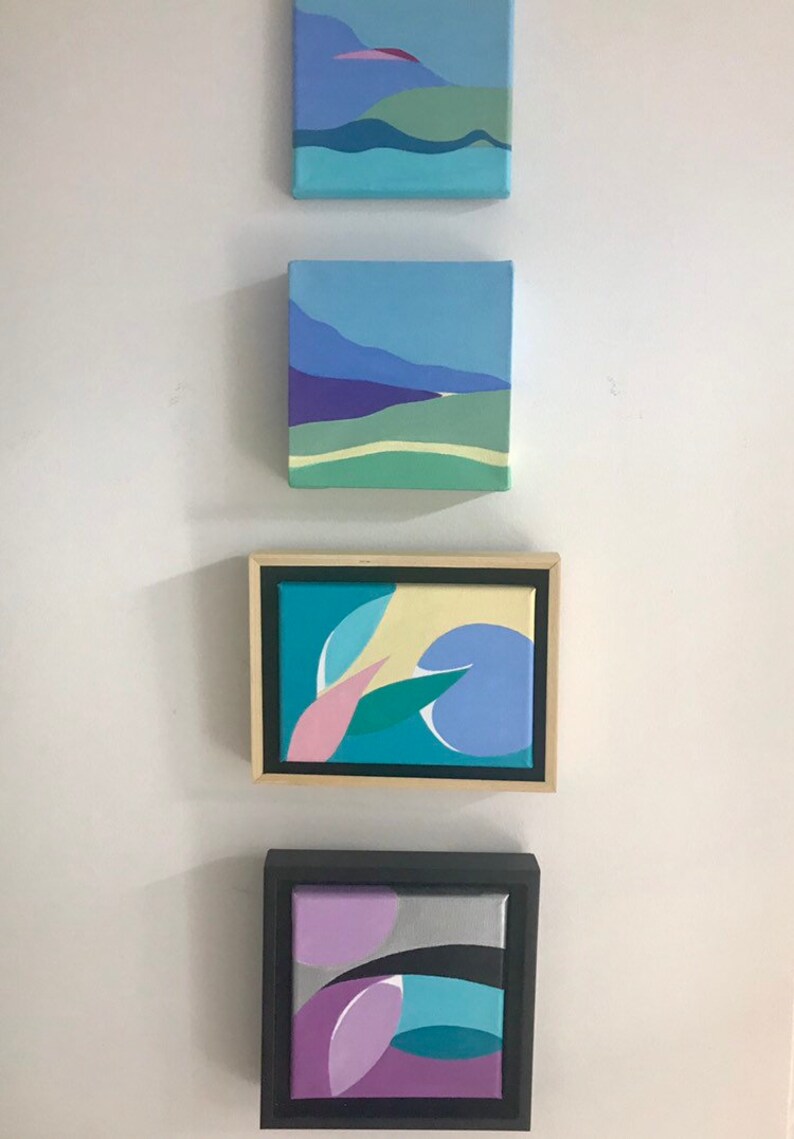 Sun and Sea original abstract acrylic painting on canvas