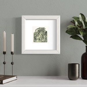 ON SALE! New!!!! MATTED Black and White Square Linocut print signed