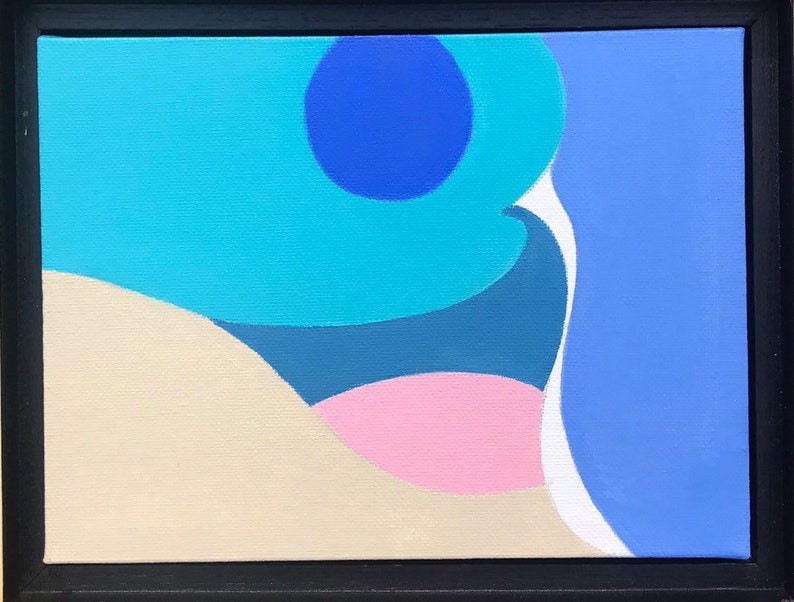 Sun and Sea original abstract acrylic painting on canvas