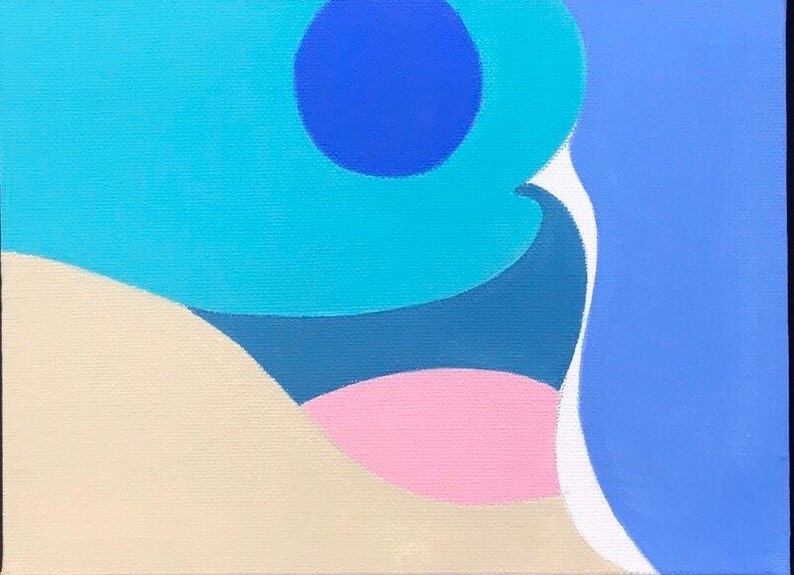 Sun and Sea original abstract acrylic painting on canvas