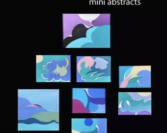 オリジナルの抽象的な木の絵画：黒のフレームに入ったサイン入り