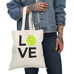 LOVE - Natural Pickleball Tote Bag