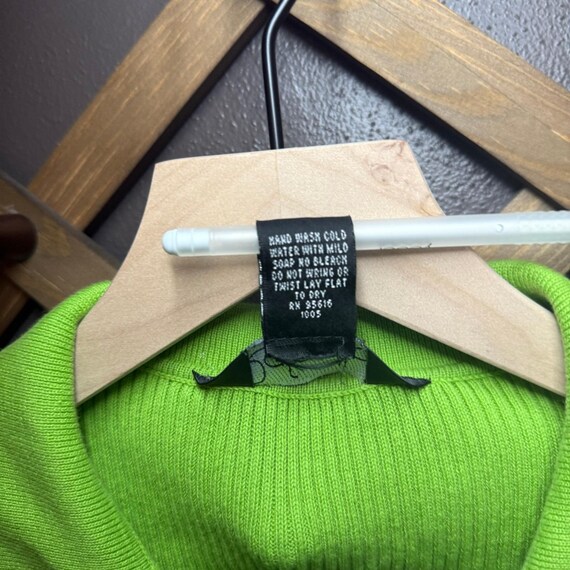 Avan Basic Green Ribbed Knit Polo Minimalist Stat… - image 3